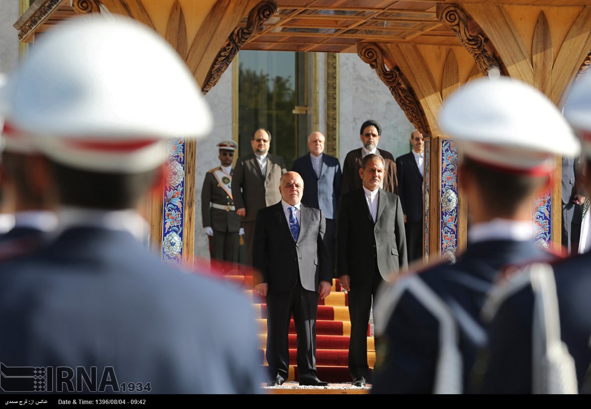 استقبال رسمی از نخست‌وزیر عراق توسط اسحاق جهانگیری