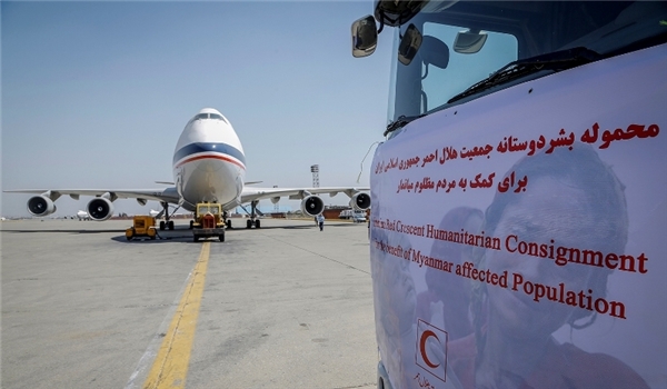 ايران ترسل اكثر من 100 طن من المساعدات الاغاثية الى مسلمي الروهينغا