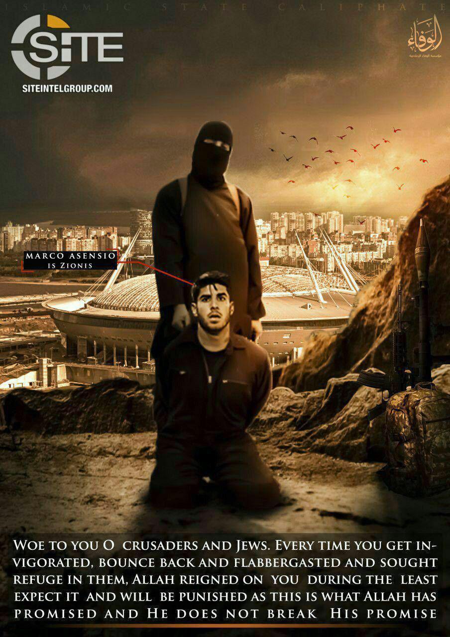 آسنسیو بازیکن رئال هم به فهرست تهدیدهای گروه داعش اضافه شد