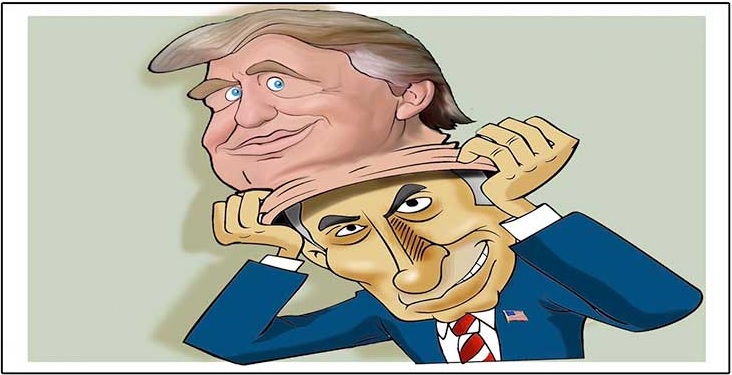 آمریکا و رژیم صهیونیستی دو روی یک سکه+کاریکاتور