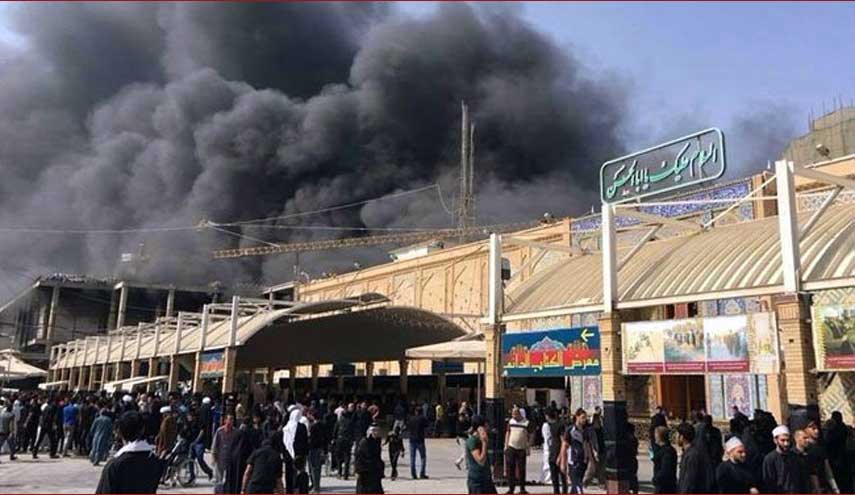 اصابة 43 زائرا ايرانيا بحالات اختناق اثر اندلاع حريق في فندق بالنجف