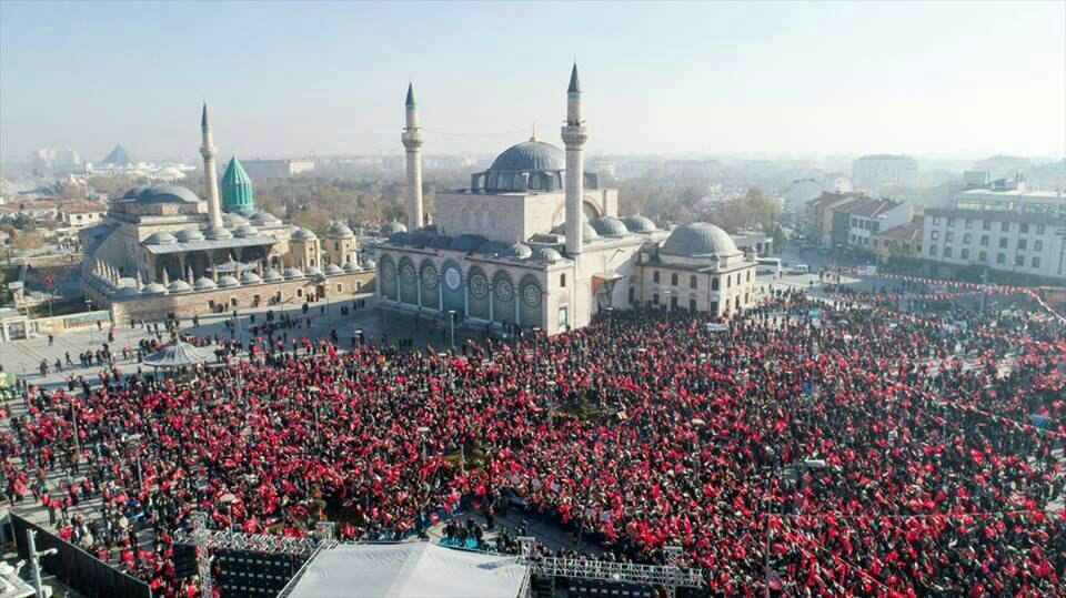 تجمع میلیونی ضد صهیونیستی در شهر قونیه ترکیه+عکس