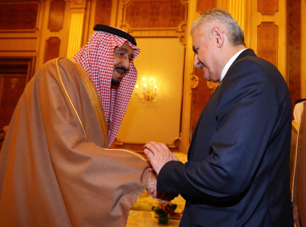 ملک سلمان و  نخست وزیر ترکیه دیدار و گفتگو کردند