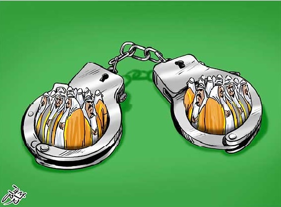 عربستان زندانی بزرگ برای شهروندان+کاریکاتور