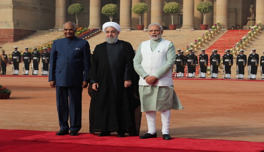 الرئيس ورئيس وزراء الهند يستقبلان الرئيس روحاني