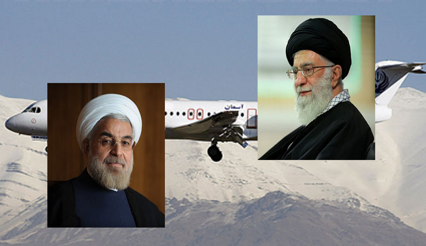 الامام الخامنئي والرئيس روحاني يعزيان بالطائرة المنكوبة