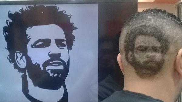 ترسیم تصویر ستاره مصری لیورپول با اصلاح موی سر !