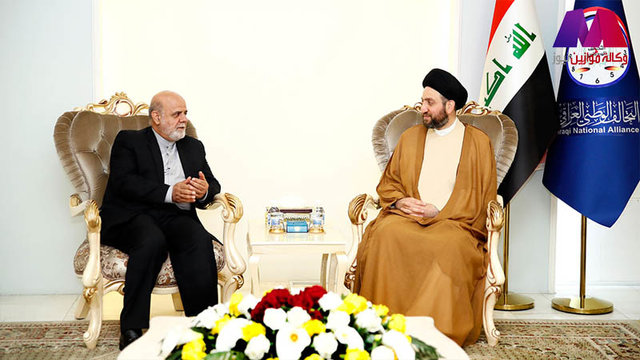 دیدار سفیر ایران با عمارحکیم در بغداد 