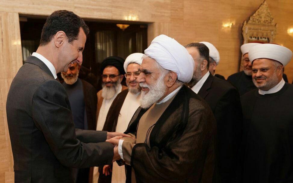 بشار اسد در دیدار علمای اسلامی : به مطالبی که رهبر انقلاب درباره من گفتند، افتخار می‌کنم 