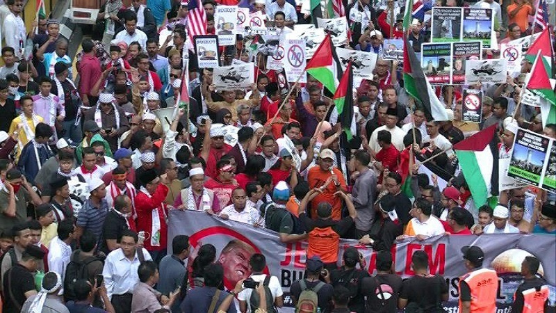 تظاهرات ضد آمریکایی مردم مالزی در حمایت از قدس