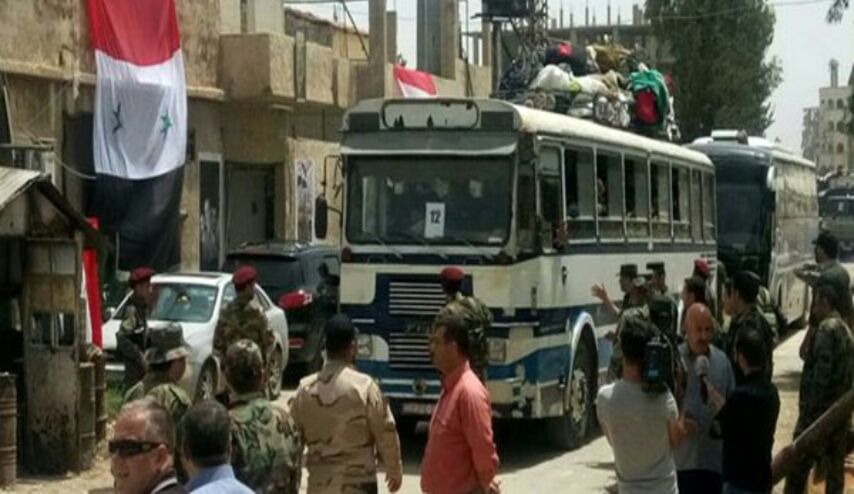 تجهيز 14 حافلة لإخراج الإرهابيين وعائلاتهم من ثلاث بلدات جنوب دمشق