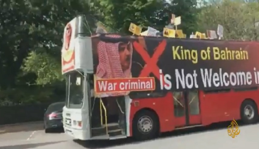 مظاهرات غاضبة تهتف ضد ملك البحرين تجوب شوارع بريطانيا