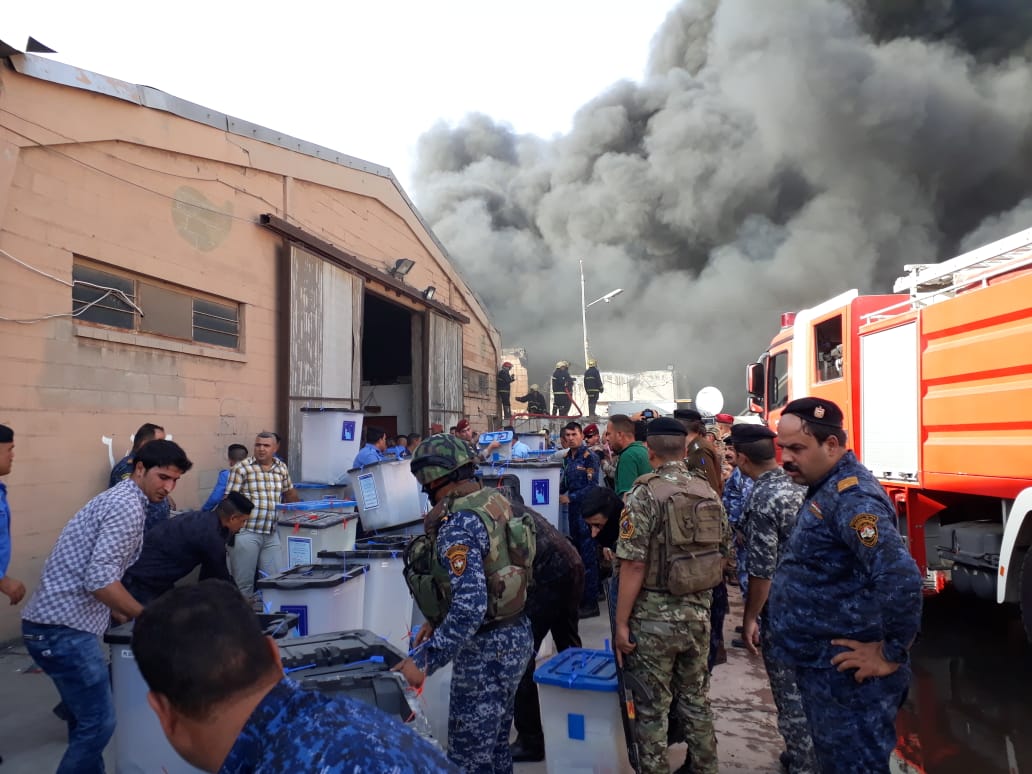 اطلاعات تازه از حادثه آتش‌سوزی در مخازن صندوق‌های رای در بغداد
