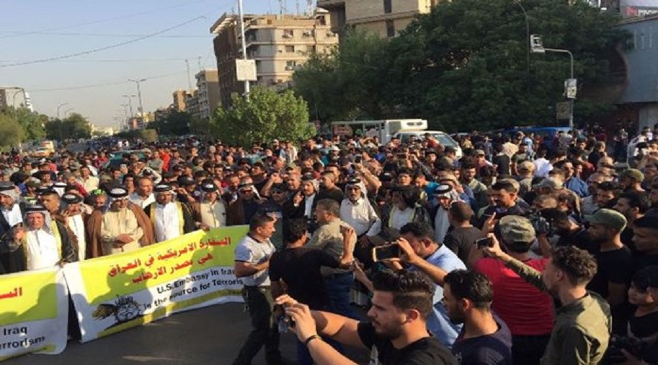 العشرات يتظاهرون في بغداد لوقف التدخل الاميركي بتشكيل الحكومة