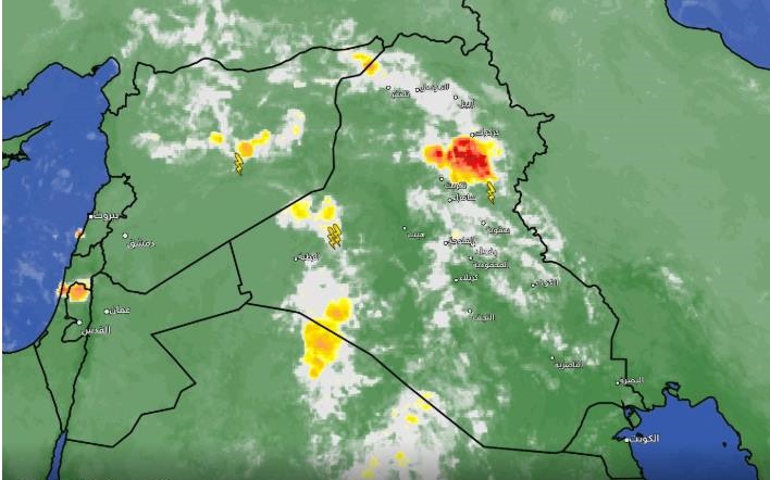 آخر تطورات الحالة الجوية والأمطار في العراق اليوم وغدا