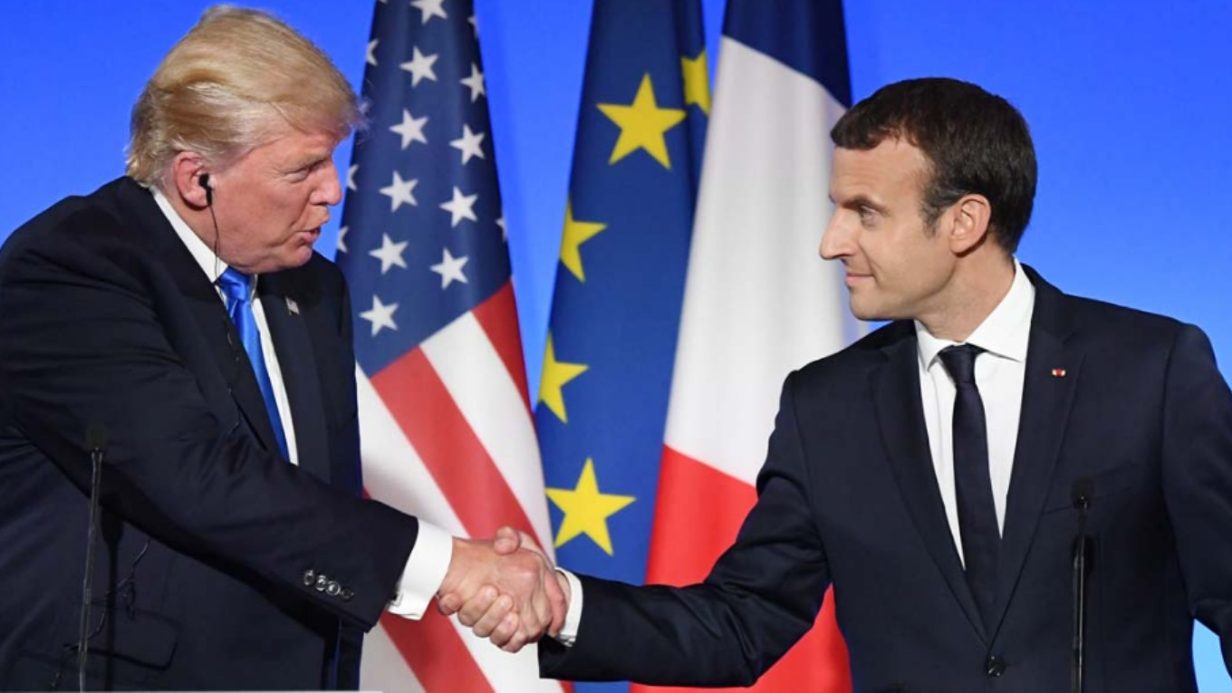  ترامپ در دیدار با مکرون: خواستار اروپای قدرتمند هستیم