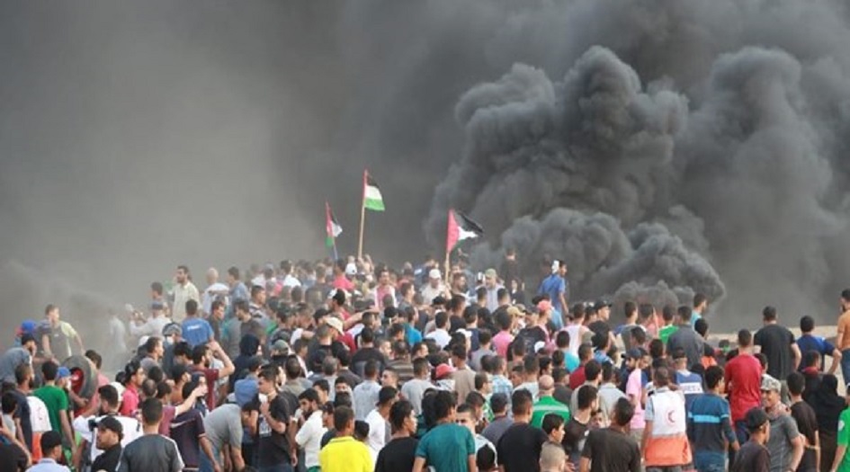 14 اصابة برصاص الاحتلال على حدود غزة في جمعة "التطبيع خيانه"