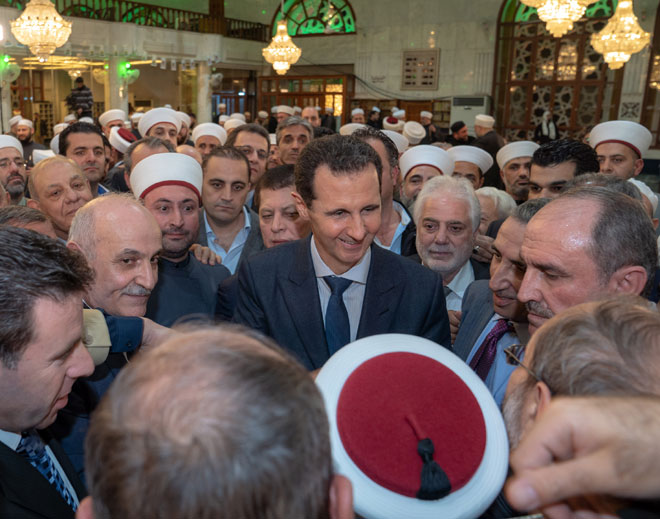 حضور بشار اسد در مراسم جشن ميلاد پيامبر اسلام(ص) + عکس