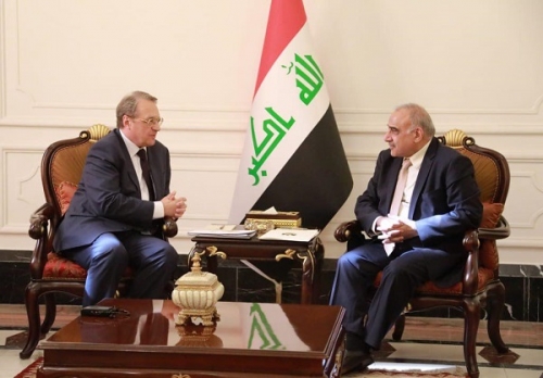  دیدار معاون وزیر امور خارجه روسیه با برهم صالح ، عادل عبدالمهدی و محمد الحلبوسی 
