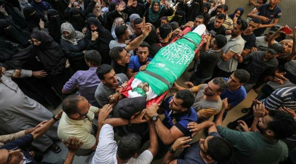 تشييع جثمان فلسطيني استشهد برصاص إسرائيلي قرب حدود غزة