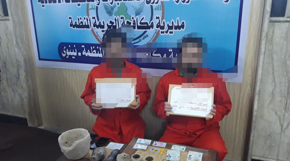 القبض على متهمين بحوزتهما 10 قطع اثرية في نينوى في العراق