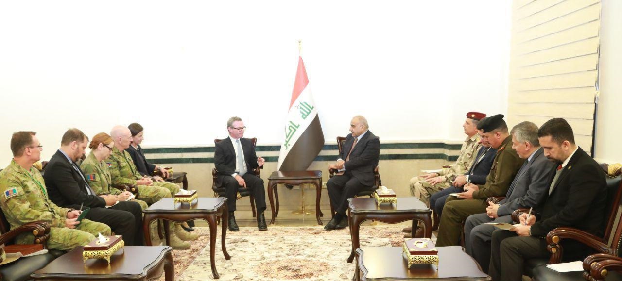 عبدالمهدي يناقش مع وزير الدفاع الاسترالي العلاقات الثنائية