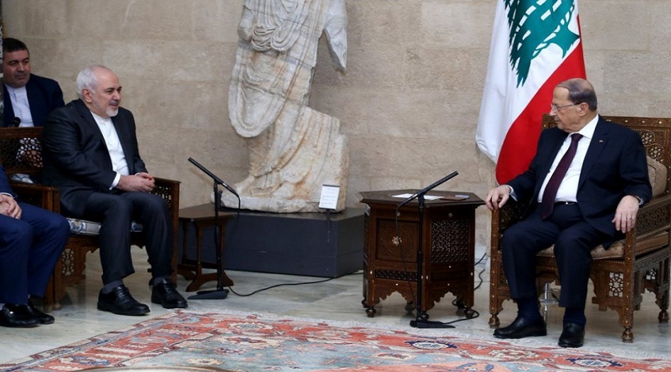 ظريف يبحث مع الرئيس اللبناني تعزيز العلاقات الثنائية