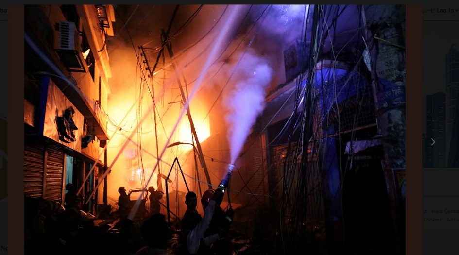 مقتل 70 شخصًا بحريق مواد كيميائية في عاصمة بنغلادش