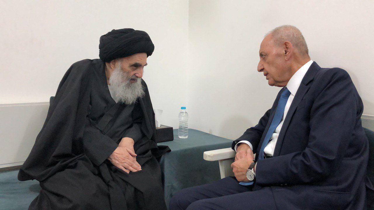 رئیس پارلمان لبنان با آیت الله سیستانی دیدار کرد