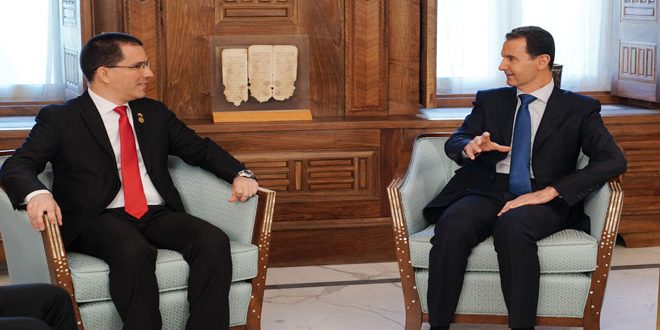 بشار اسد در دیدار وزیر خارجه ونزوئلا : هدف غرب سیطره بر کشورهاست