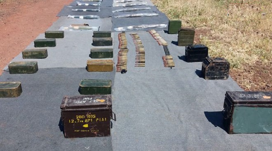 اسلحة وذخيرة متنوعة وأدوية إسرائيلية الصنع من مخلفات الإرهابيين بريف القنيطرة