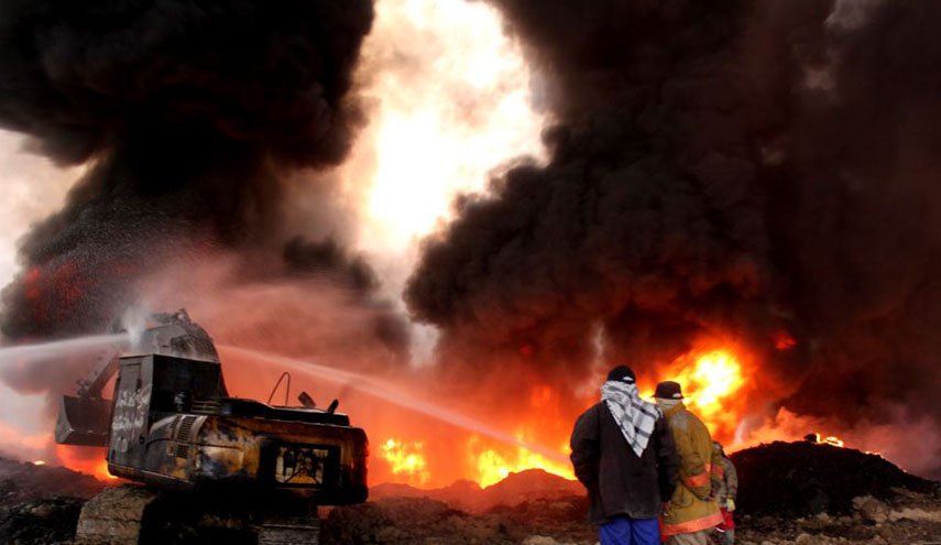 حريق كبير يقترب من حقول النفط في شمال العراق