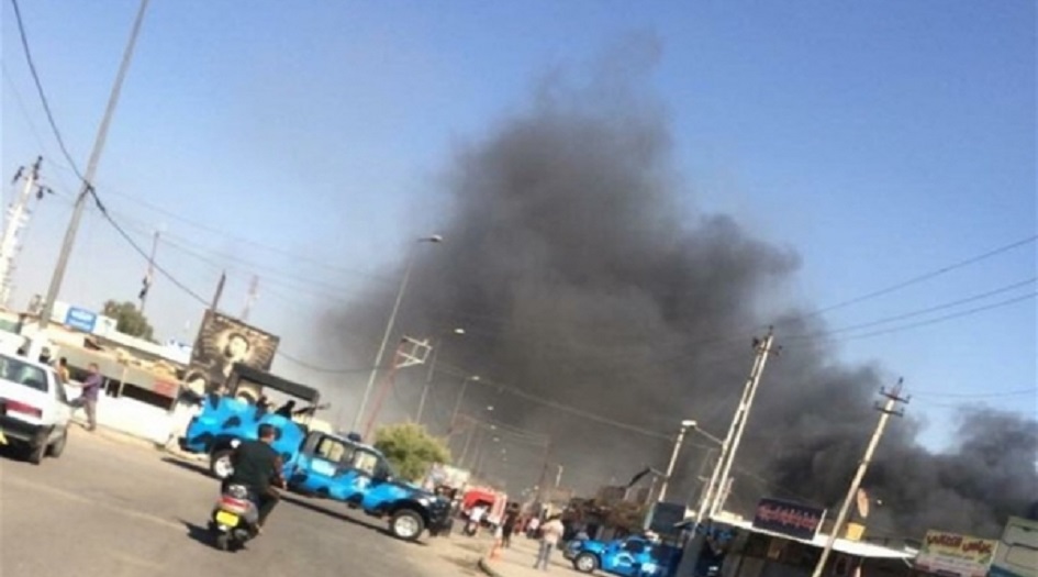 بالصور.. اندلاع حريق في أحد احياء بغداد