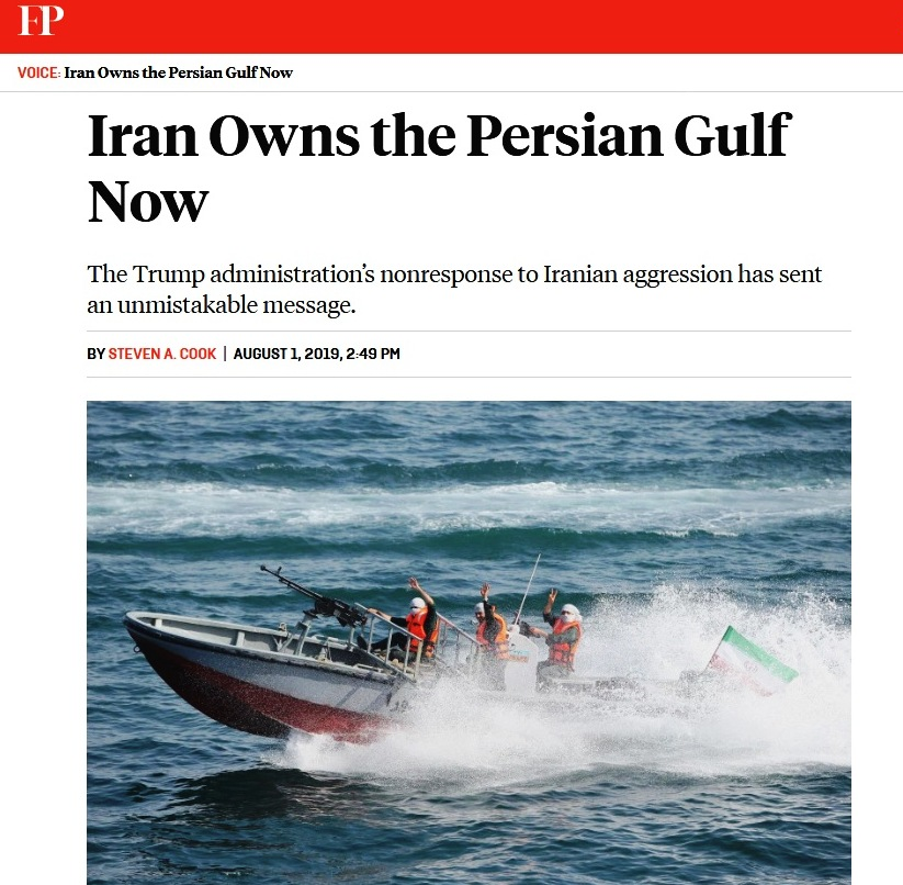 فارین پالیسی: ایران اکنون مالک خلیج فارس است