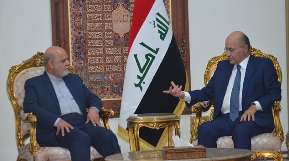 السفير الايراني يستعرض والرئيس العراقي التنسيقات الخاصة بزيارة الاربعين