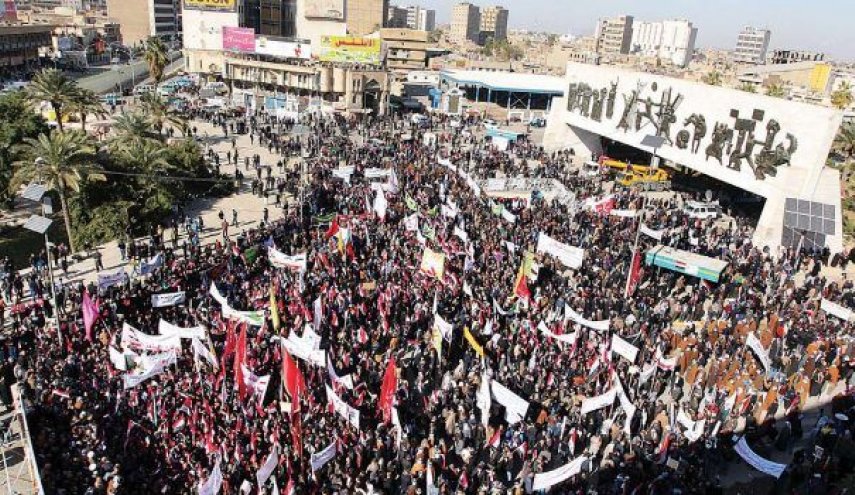 تظاهرة جماهيرية في بغداد لطرد المخربين وتأييداً للمرجعية