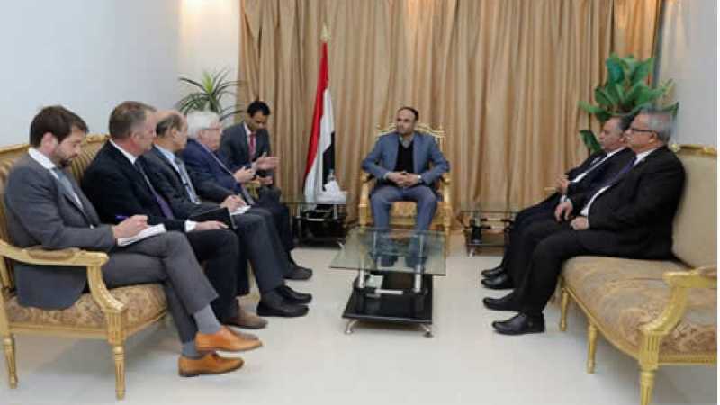 دیدار فرستاده سازمان ملل با دبیرکل جنبش انصارالله و رئیس شورای عالی سیاسی یمن