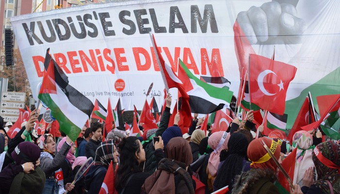 تظاهرات گسترده مردم ترکیه درمحکومیت طرح ننگین «معامله قرن» 