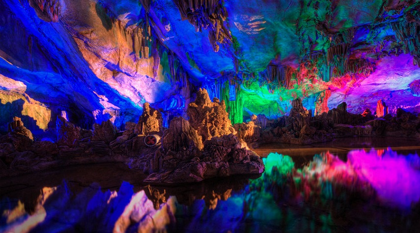  غار رید فلوت چین؛ شگفت انگیزترین غار رنگی جهان