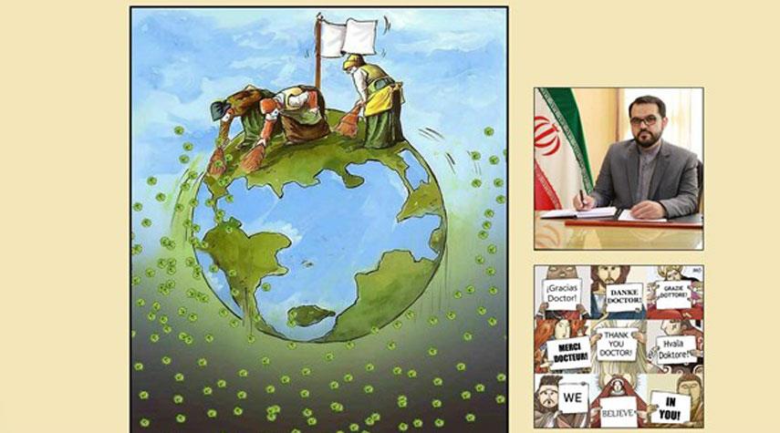  فنان إيراني يفوز بذهبية مسابقة الكاريكاتير الدولية في الصين 