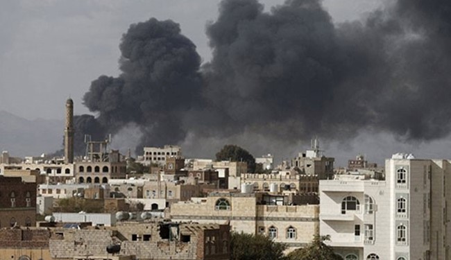 صنعا زیر بمباران جنگنده های ائتلاف سعودی
