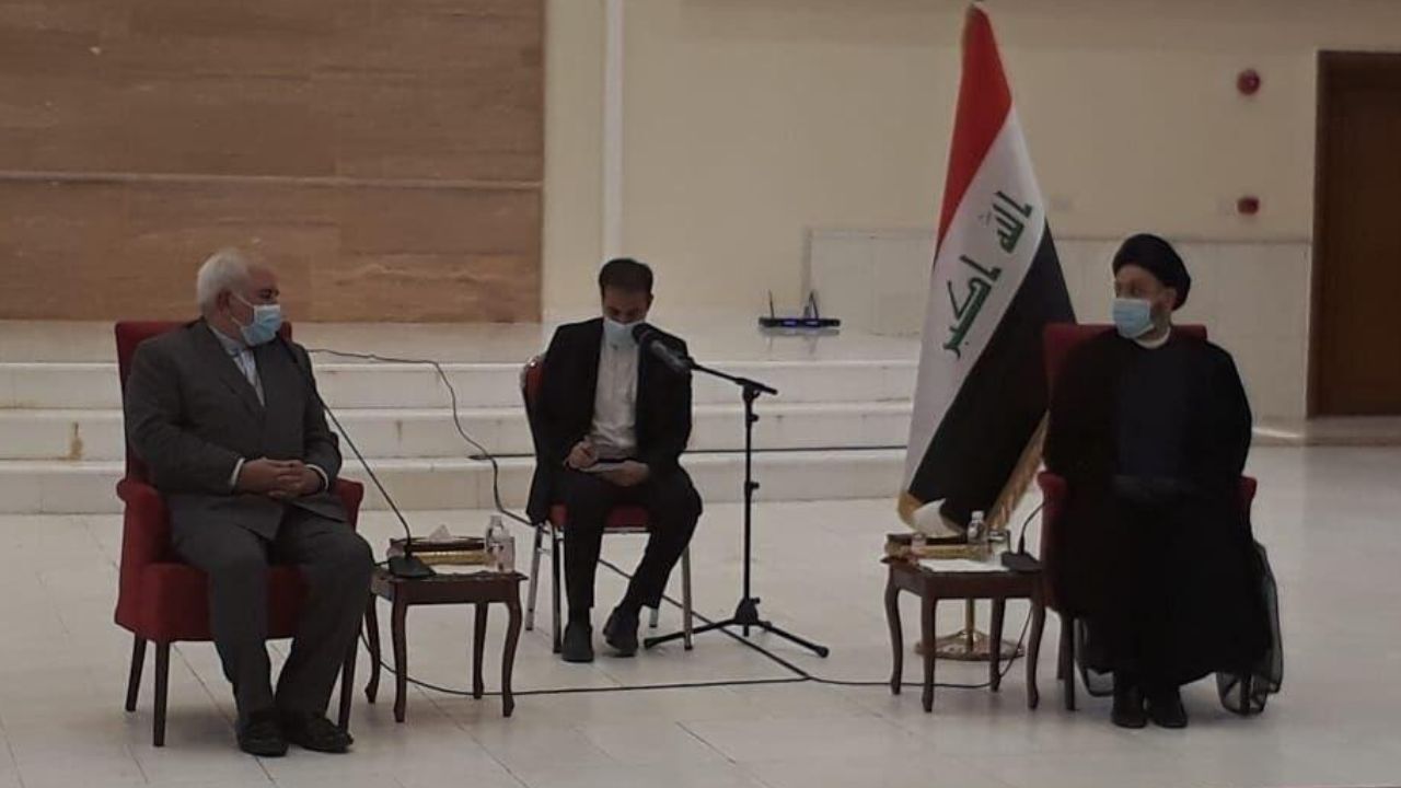 دیدار ظریف با عمار حکیم در ادامه رایزنی‌ها در عراق