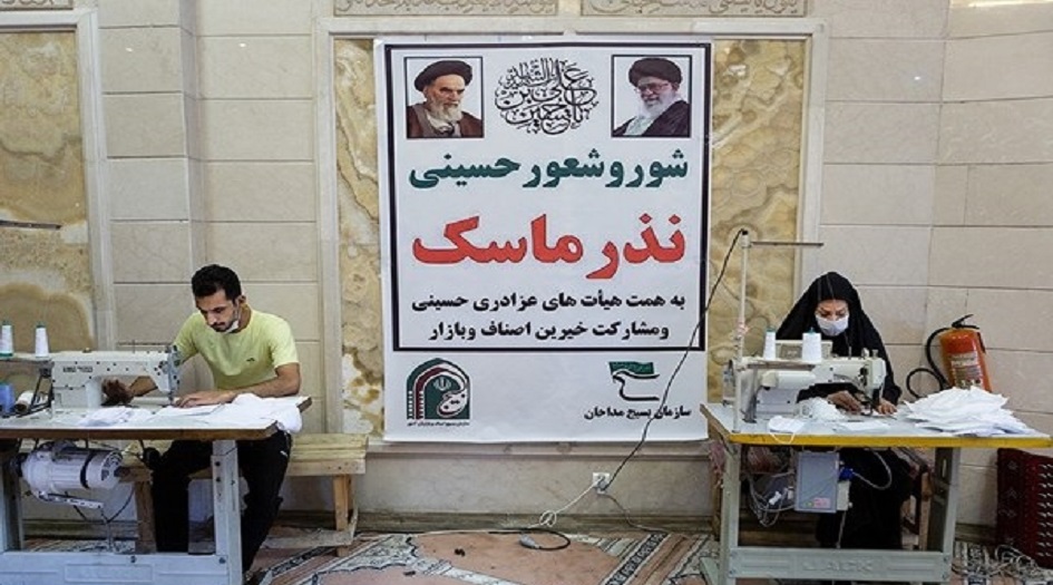 ايران... ورشة خيرية لانتاج الكمامات وتوزيعها على المواكب الحسينية في شهر محرم+ صور