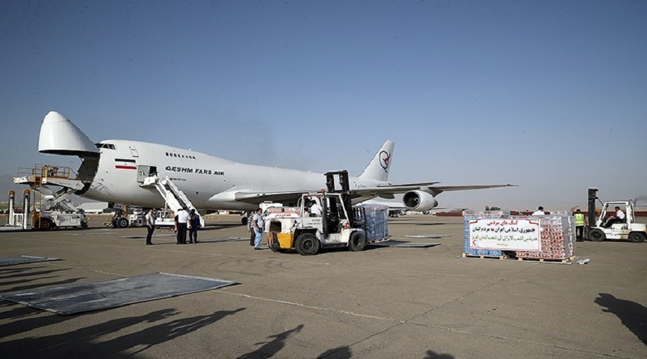 وصول رابع طائرة ايرانية محملة بالمساعدات الانسانية الى لبنان