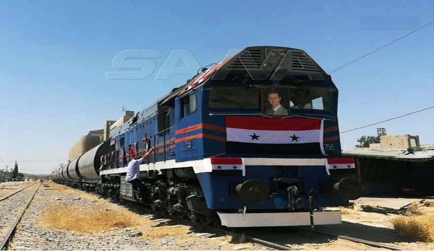 بالصور..وصول أول قطار من مرفأ طرطوس إلى ريف دمشق