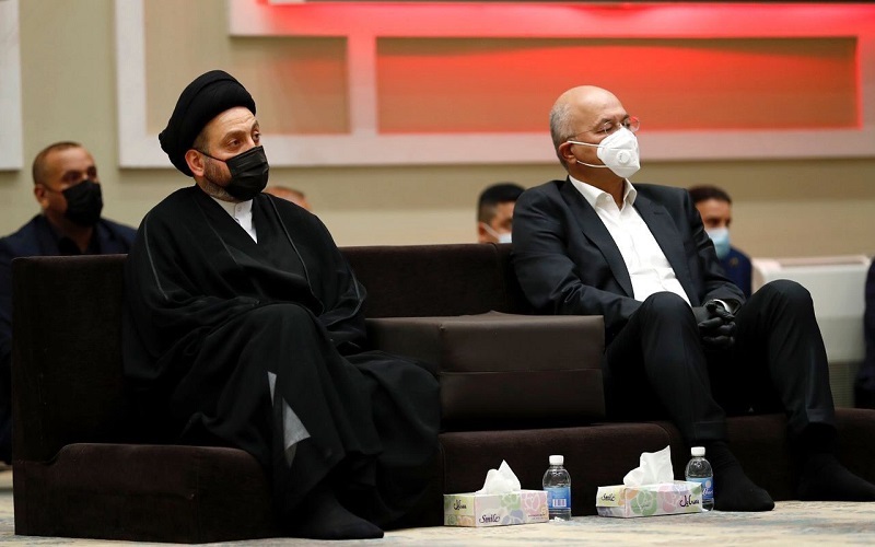 حضور برهم صالح در مجلس عزاداری امام حسین(ع) +عکس