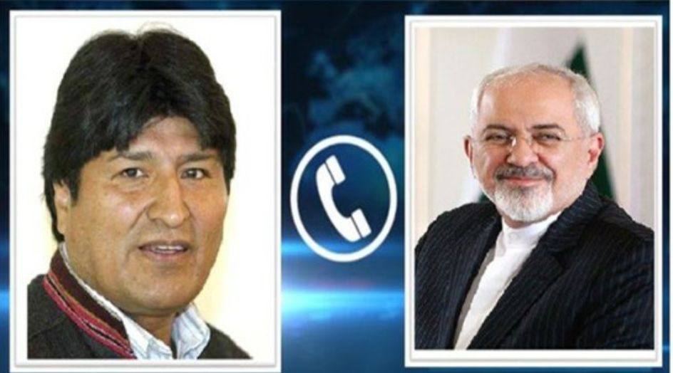 ظريف: ايران مستعدة لتوسيع العلاقات مع الحكومة الجديدة في بوليفيا