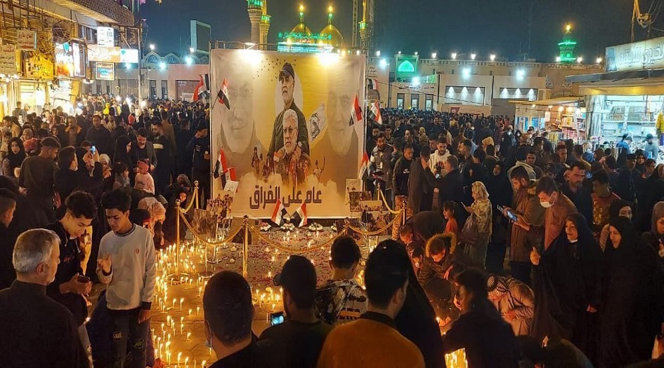 احياء ذكرى الشهيدين سليماني والمهندس في الكاظمية ببغداد