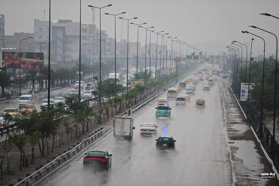 طقس العراق خلال  الأيام الاربعة المقبلة غائم مصحوب بأمطار خفيفة