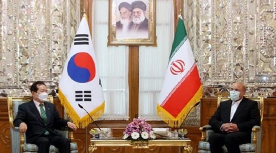 رئيس البرلمان الايراني يستقبل رئيس وزراء كوريا الجنوبية